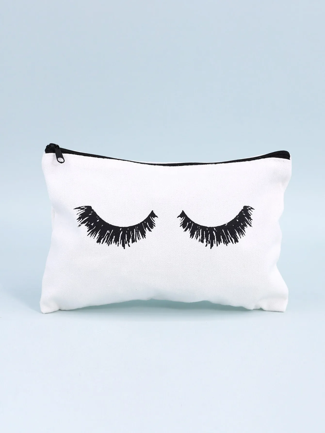 White Canvas Makeup Bag Eyelash Makeup Bag Cosmetic Organizer Toiletries Bag
