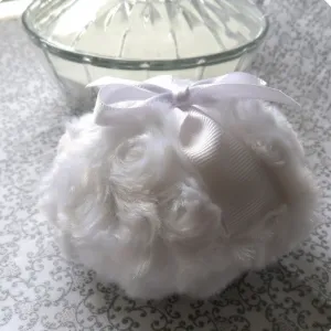 WHITE Powder Puff, 4 inch